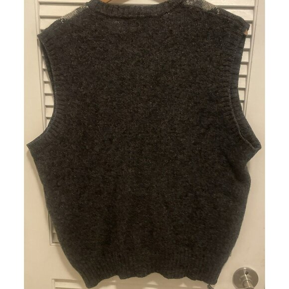Vintage Men's Scottish Shetland 100% Wool Sweater L Vest Made in England - Picture 5 of 5